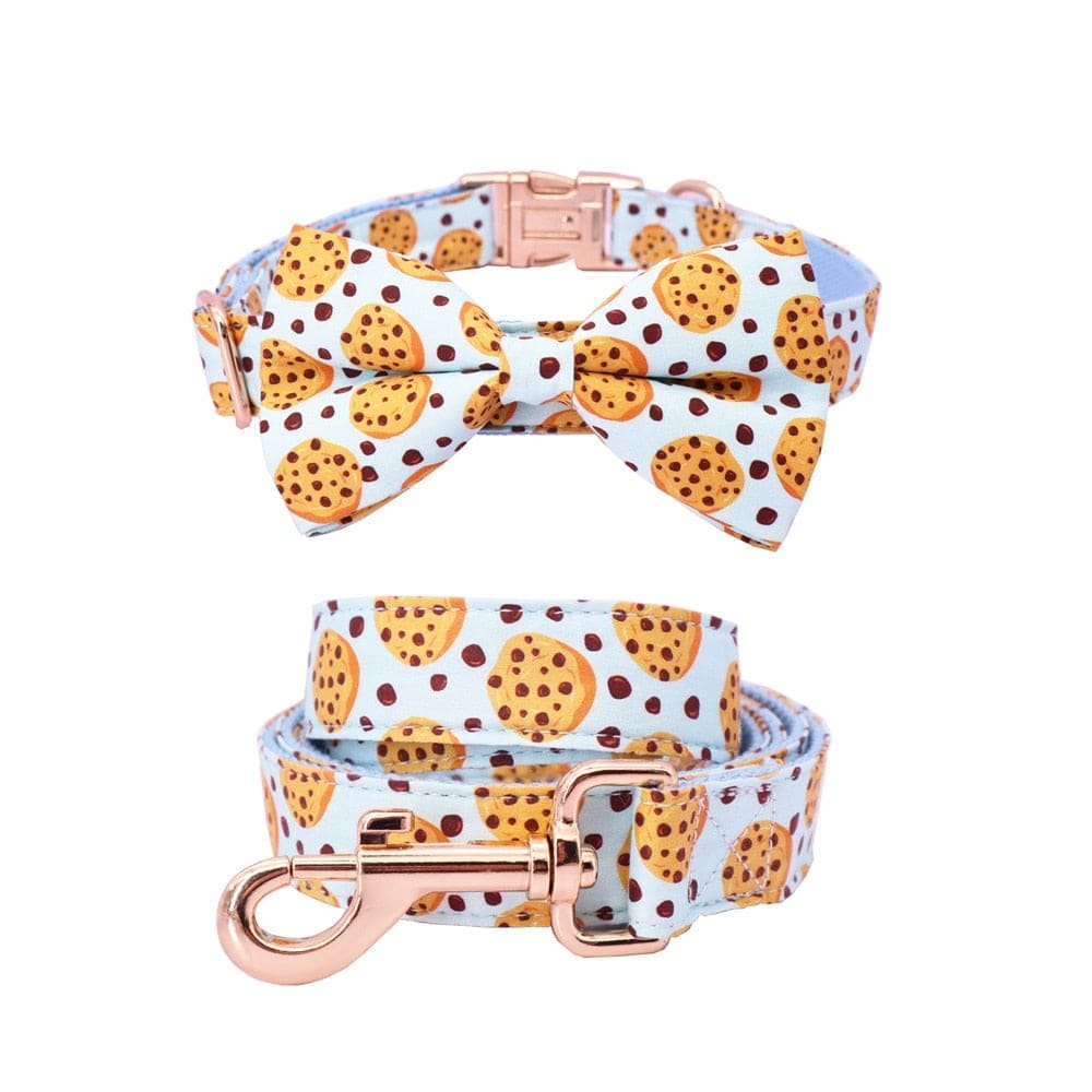 Cookies Bow Tie Collar & Leash - Set / M - Pet Collars & 