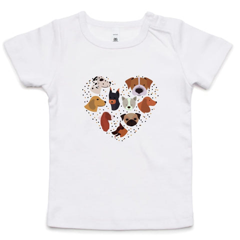 Heart full of Dogs Infant Wee Tee - White / 0-3m - Baby & 