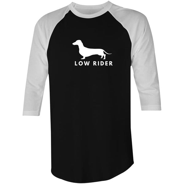 Low Rider Men’s 3/4 Sleeve T-Shirt - Black/White / Extra 