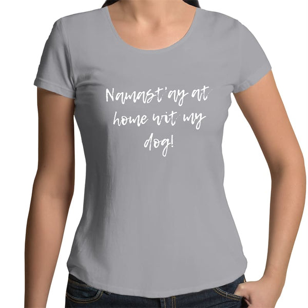 Nama’stay at Home with My Dog Womens Scoop Neck T-Shirt - 