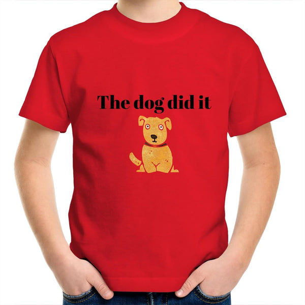 The Dog Did It Kids T-Shirt - Red / Kids 2 - Shirts & Tops