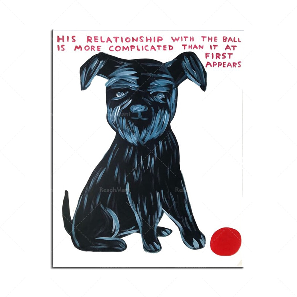"His relationship with the ball is much more complicated than it at first appears" David Shrigley