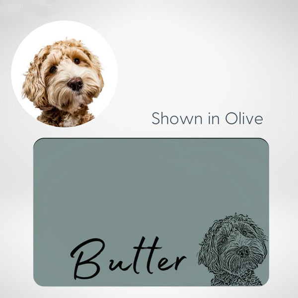 Personalized Pet Portrait & Name Feeding Mat