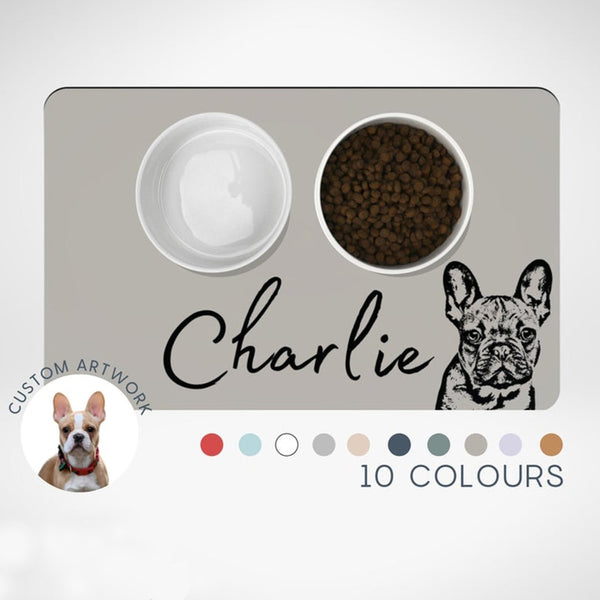 Personalized Pet Portrait & Name Feeding Mat