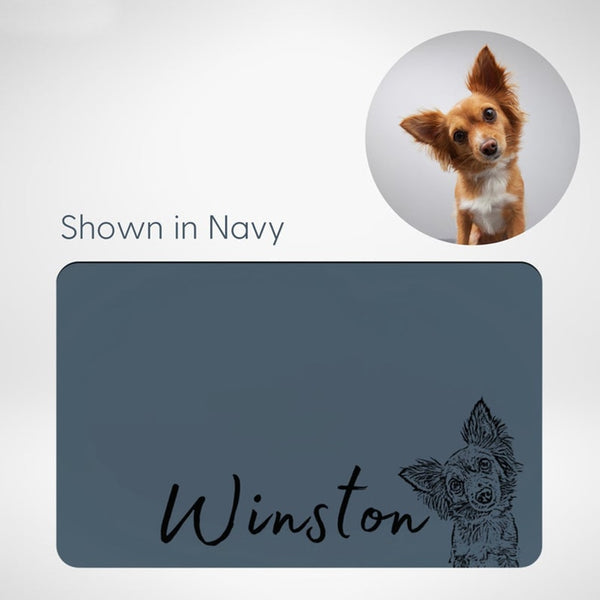 Personalized Pet Portrait & Name Feeding Mat