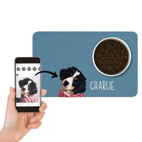 Personalized Colour Portrait Pet Feeding Mat