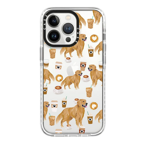 Golden Retrievers & Coffee iPhone case