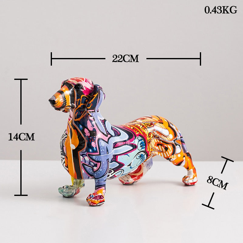 Multi-Coloured Dachshund Figurine