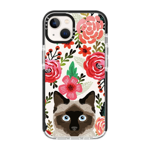 Burmese Cat Floral iPhone cover