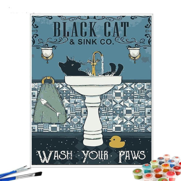 Black Cat & Sink Company Paint by Numbers - paint by numbers
