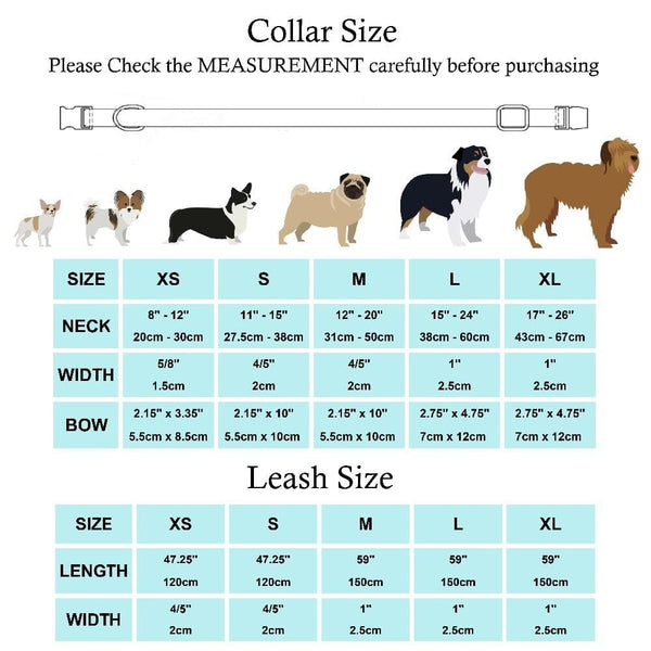 Blue Plaid Bow Tie Collar & Lead - Collar & Leash