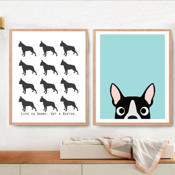 Boston Terrier Canvas Art Prints - Max & Cocoa 