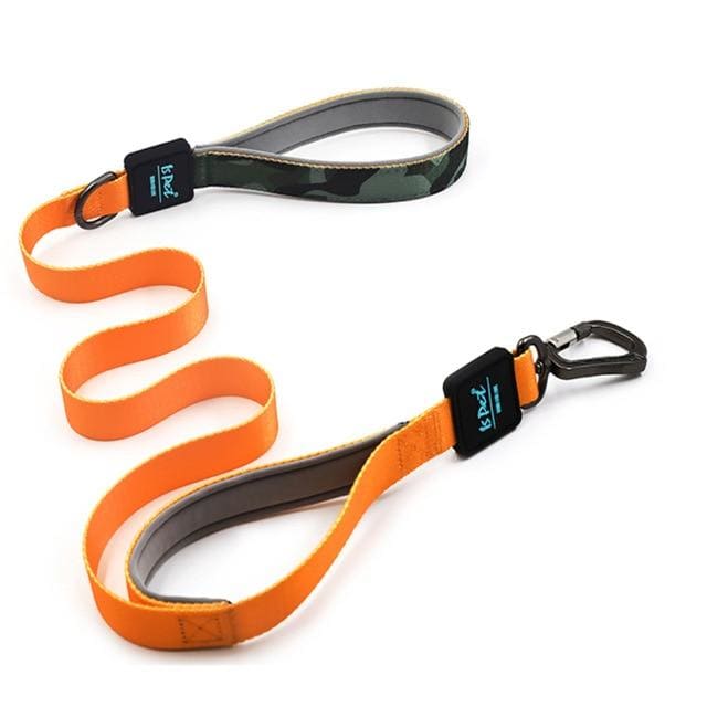 Camo & Orange Pet Leash with Double Handles - Max & Cocoa 
