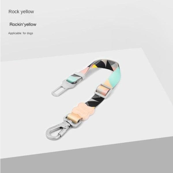 Car Seat Belt for Dogs - Rockin Yellow - car seat belt