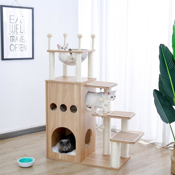 Cat Tree House - Natural - cat house