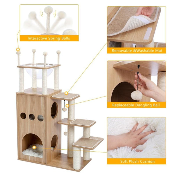 Cat Tree House - Natural - cat house