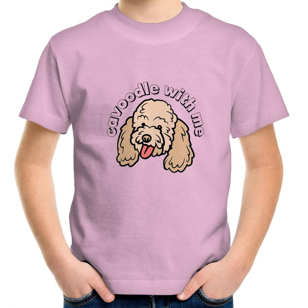 Cavoodle with Me Kids Crew T-Shirt - Pink / Kids 2 - 