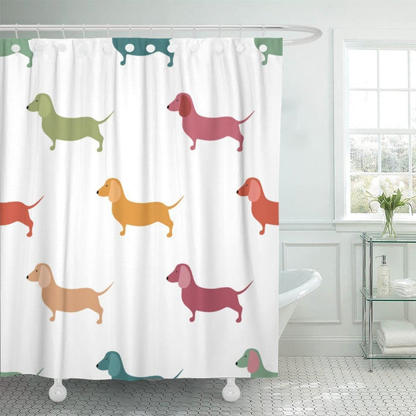 Colurful Dachshund Shower Curtain - Max & Cocoa 