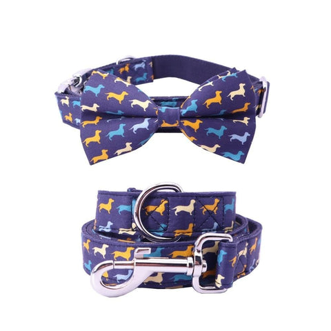 Dachshund Bow Tie Collar & Lead - Bow Tie Collar & Leash / 