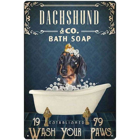 Dachshund & Co. Bath Soap - Wash Your Paws - LZ695 - Metal 