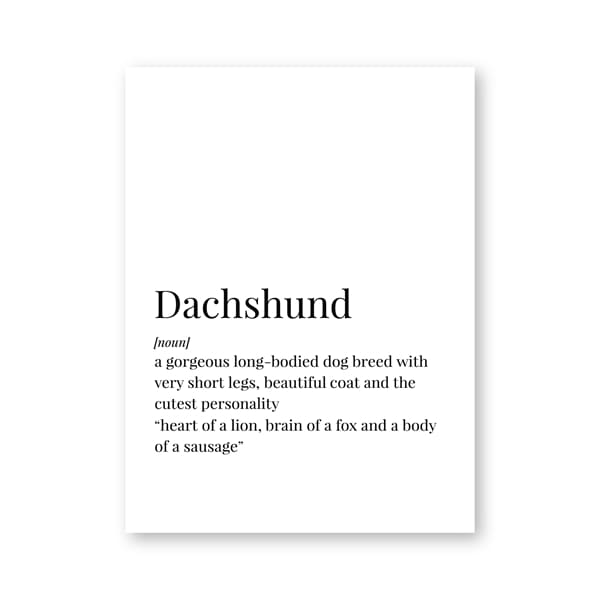 Dachshund Definition Canvas Print - Max & Cocoa 