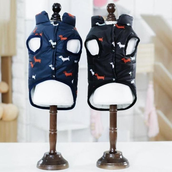 Dachshund Design Puffer Vest for Small Dogs - dog vest