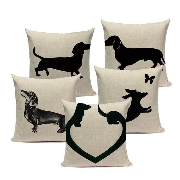 Dachshund Designs Throw Pillow Covers - Max & Cocoa 