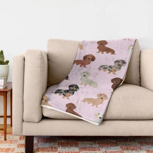 Dachshund Fleece Throw Blanket - Max & Cocoa 