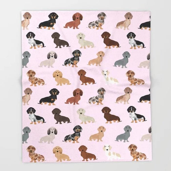 Dachshund Fleece Throw Blanket - Max & Cocoa 