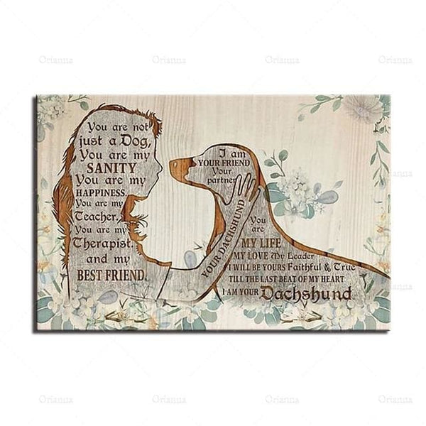 Dachshund I Am Your Friend Canvas Print - 60x80cm - canvas 