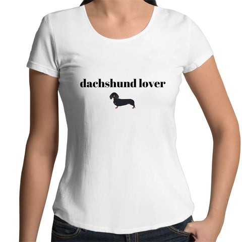 Dachshund Lover Womens Scoop Neck T-Shirt - White / Womens 8