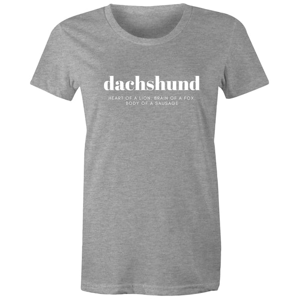 Dachshund Women’s Tee - Grey Marle / Extra Small - t-shirt