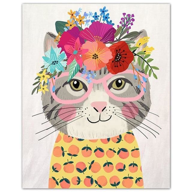 DIY Diamond Mosaic of a cat
