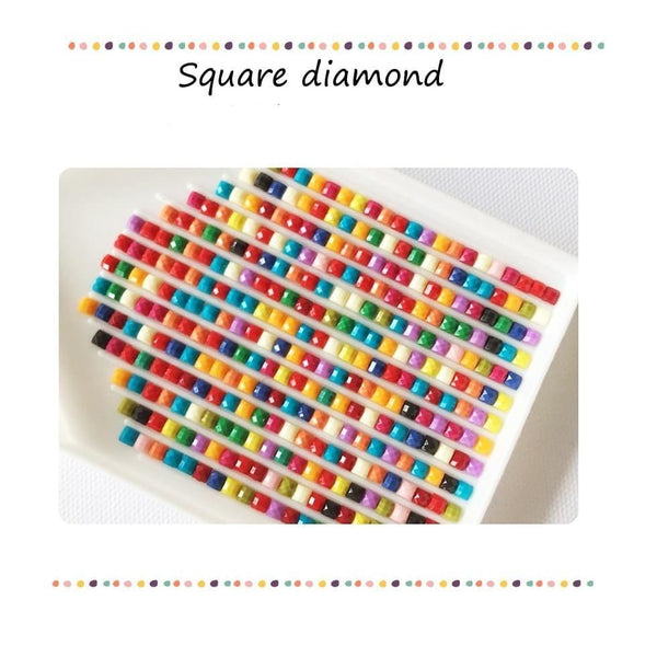 DIY Square Diamond Mosaic Grey Cat - DIY Diamond Mosaic