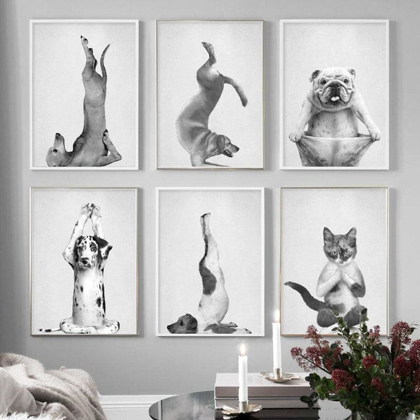 Dog & Cat Yoga Canvas Prints - Max & Cocoa 