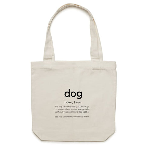 Dog Definition Canvas Tote Bag - Cream / One-Size - tote bag