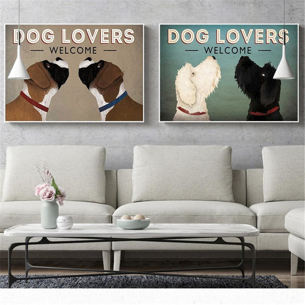 Dog Lovers Welcome Canvas Print - canvas print