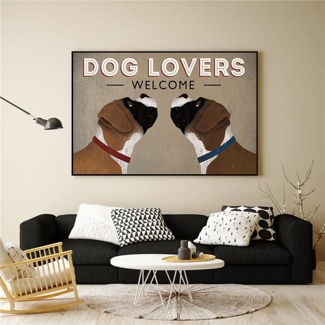 Dog Lovers Welcome Canvas Print - 30cm x 40cm / 11.8in x 