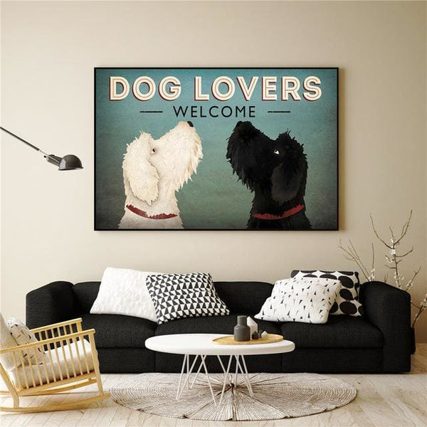 Dog Lovers Welcome Canvas Print - 30cm x 40cm / 11.8in x 