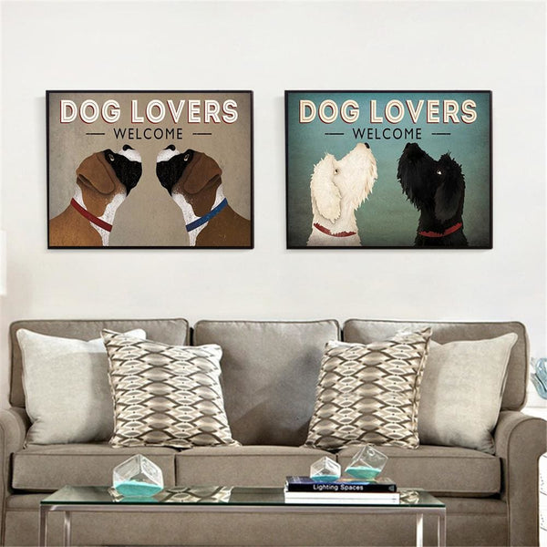 Dog Lovers Welcome Canvas Print - canvas print