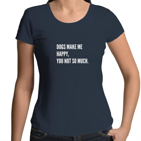 Dogs Make Me Happy. You Not So Much Womens Scoop Neck 