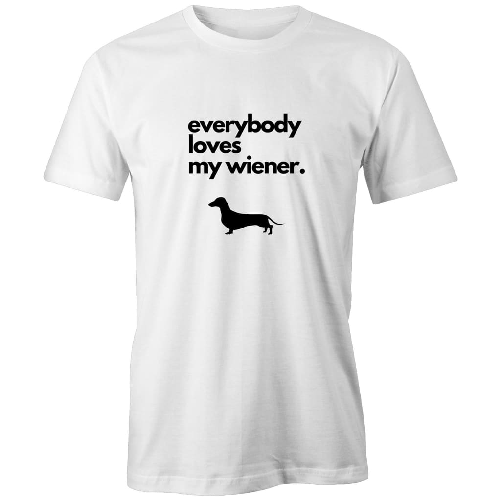 Everybody Loves My Wiener Men’s Organic Tee - White / XXS - 