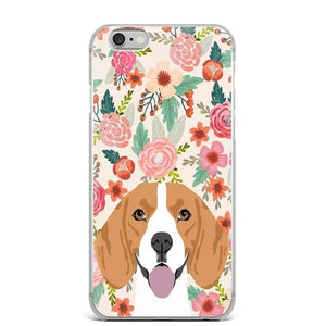 Floral Beagle Dog Design iPhone Cover - For iPhone X - 