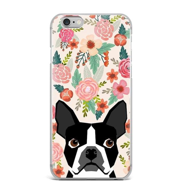 Floral Boston Terrier Design iPhone Case - For iPhone X - 