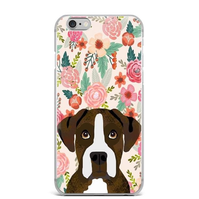 Floral Boxer Dog Design iPhone Cover - For iPhone 11 - 