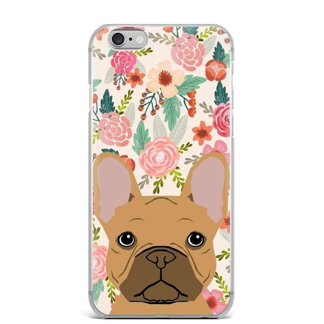 Floral French Bulldog Design iPhone Cover - For iPhone X - 
