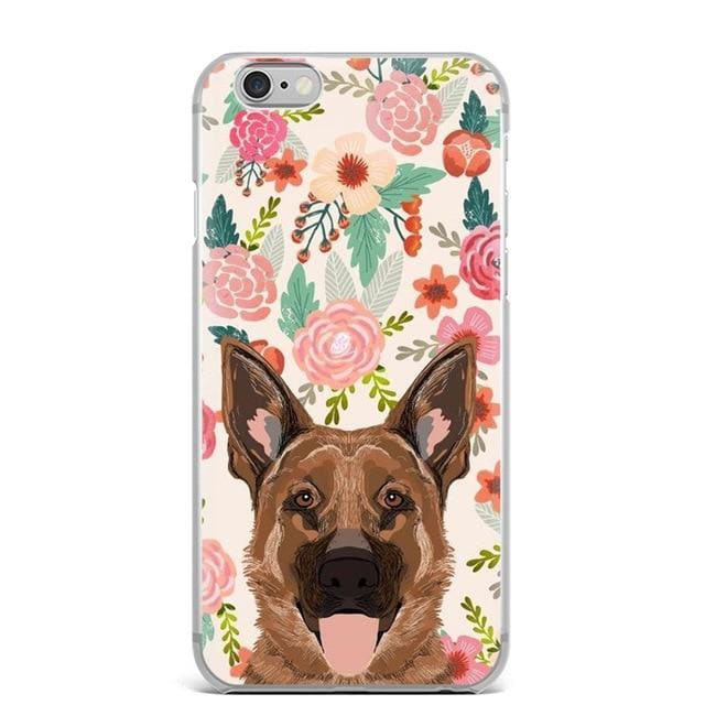 Floral German Shepherd Design iPhone Case - For iPhone X - 