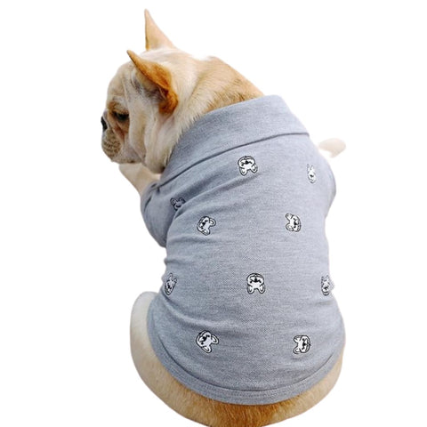 French Bulldog Grey Polo Shirt - Gray / S - dog shirt