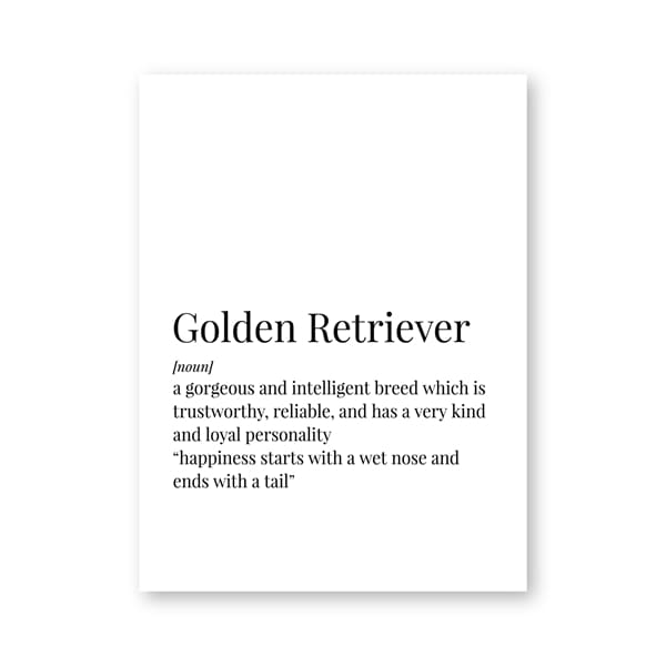 Golden Retriever Definition Canvas Print - Max & Cocoa 