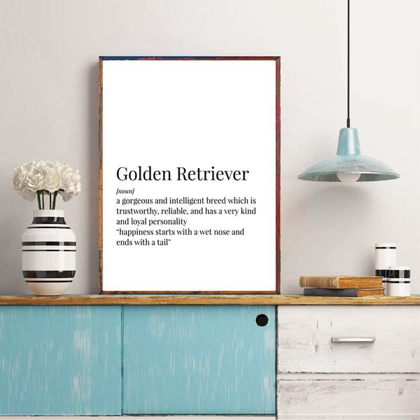 Golden Retriever Definition Canvas Print - Max & Cocoa 